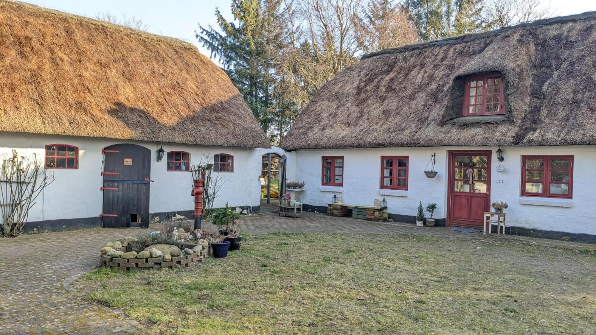 Gemuetliches Reetdachhaus Mit Kaminofen Hostel รีเบอ ภายนอก รูปภาพ